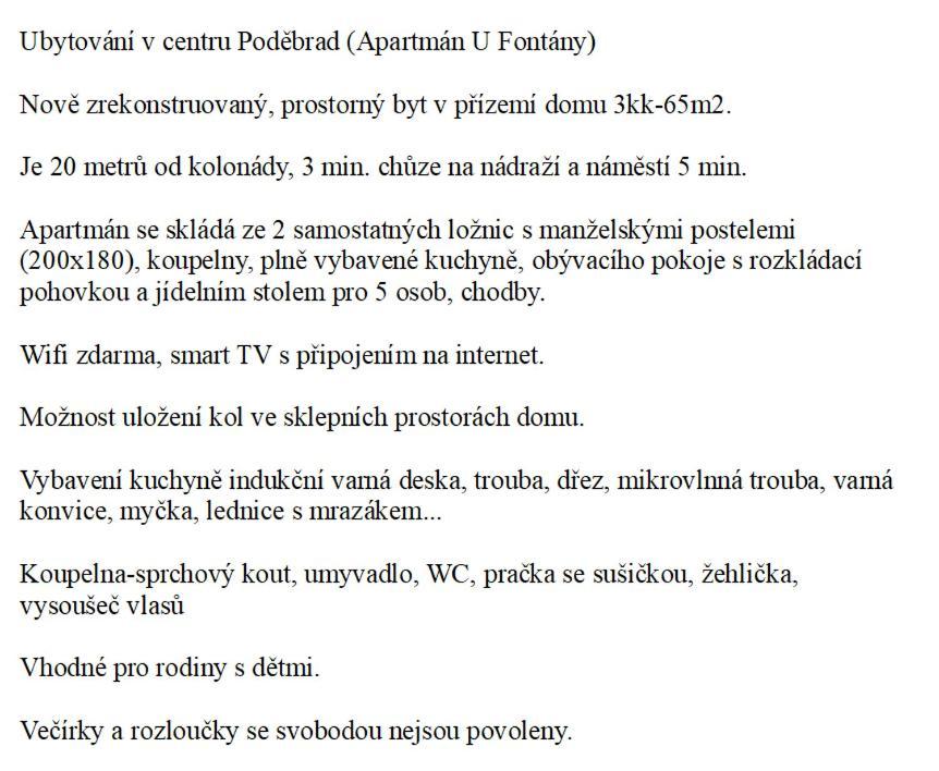 Apartman U Fontany 포데브라디 외부 사진